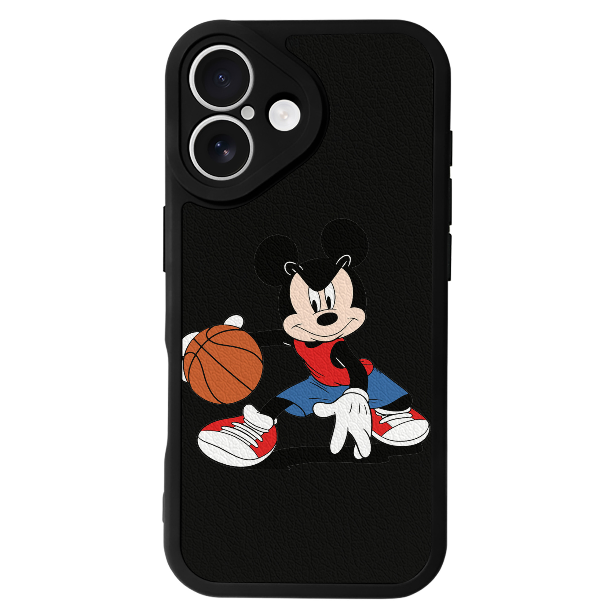 ミッキーマウス Mickey Mouse 【iPhone 16シリーズ対応】シリコンスマホケース（レザー調） 材質：シリコン